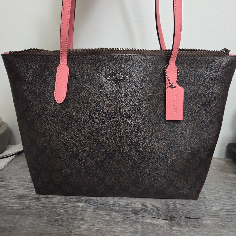 EUC Coach Brown and Pink Tote Bag - Picture 11 of 13